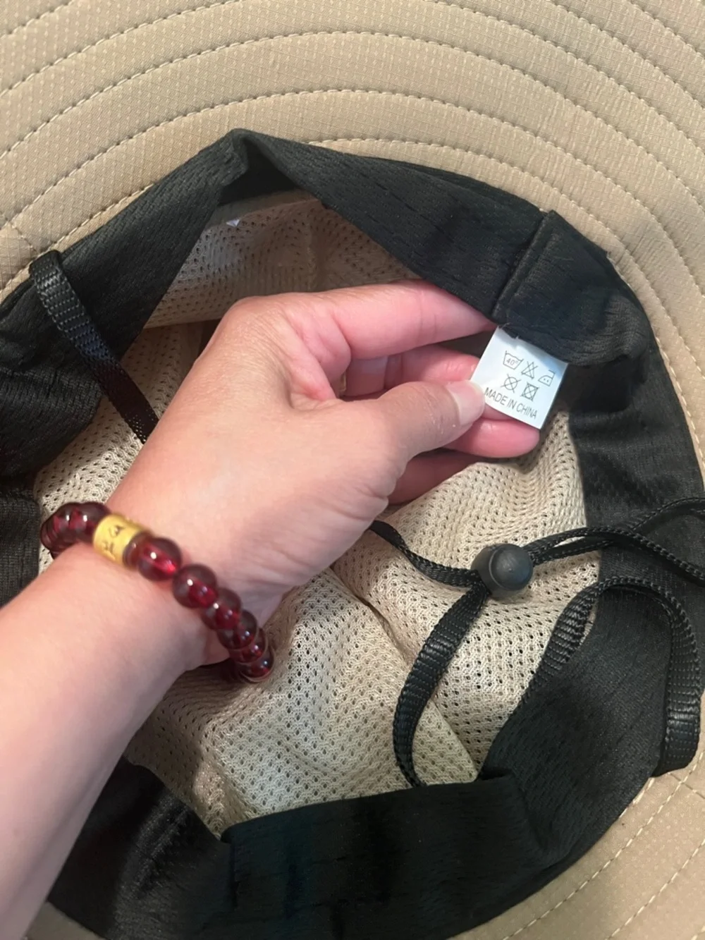 #1792**Light Tan Unisex’s Wide Brim Sun Hat with Chin Strap - Picture 4 of 11